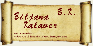 Biljana Kalaver vizit kartica